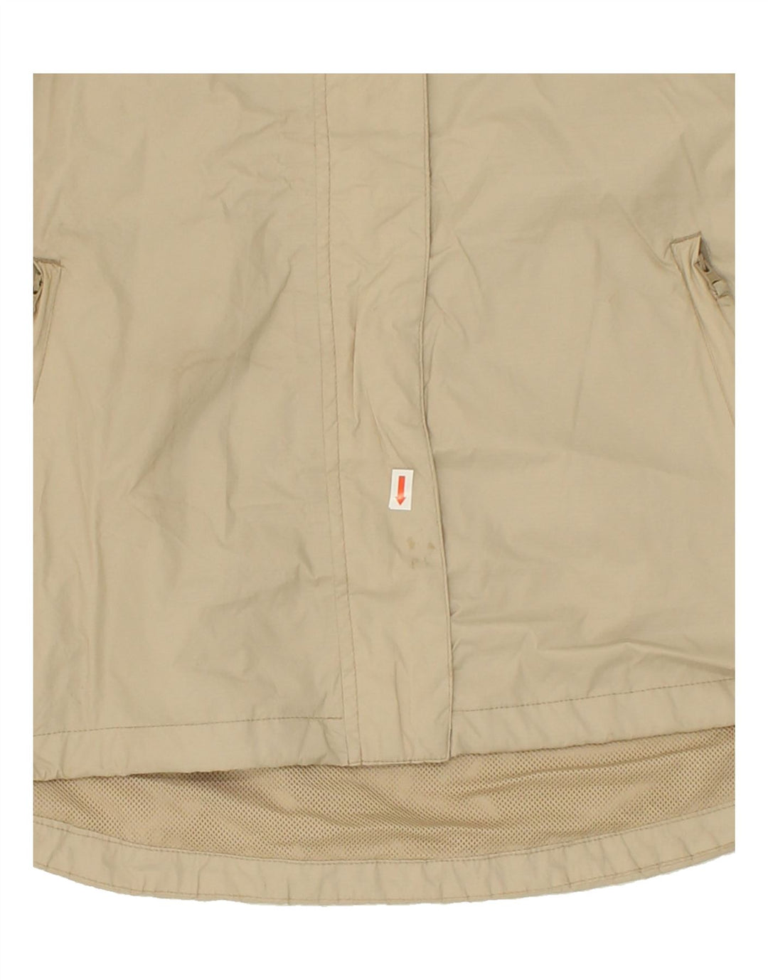 MOUNTAIN WAREHOUSE Womens Hooded Rain Jacket US 12 Large Beige Polyester Vintage Mountain Warehouse and Second-Hand Mountain Warehouse from Messina Hembry 