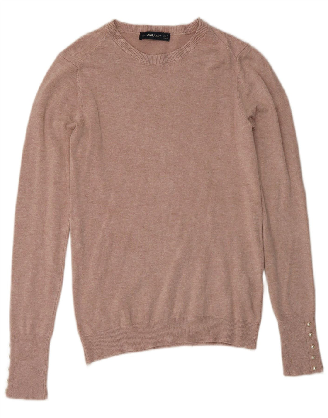 Zara Dame Boat Neck Jumper Sweater UK 12 Medium Pink Viscose