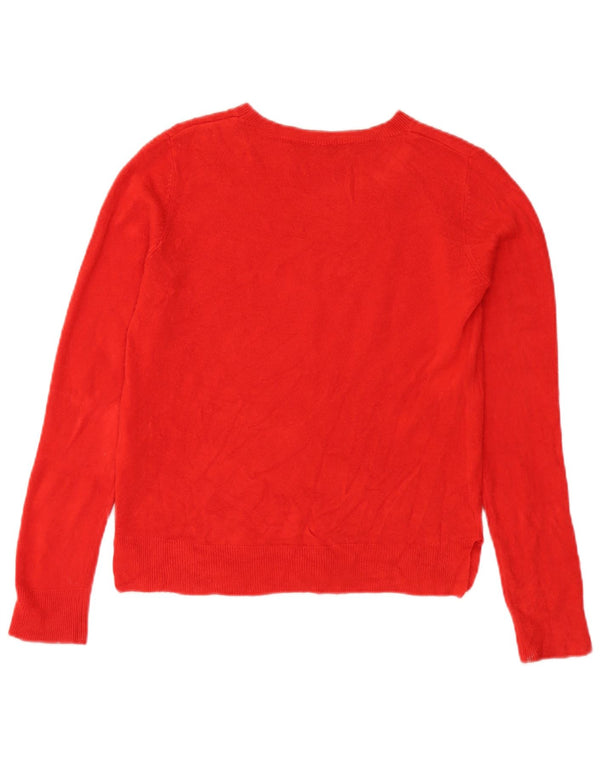 Marks & Spencer Dame Boat Neck Jumper Sweater UK 10 Small Red Acryl