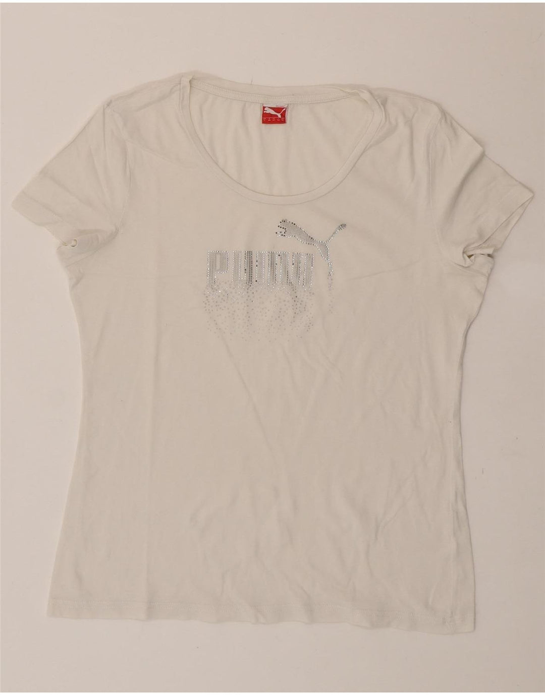 PUMA Womens Graphic T-Shirt Top UK 14 Large White Vintage Puma and Second-Hand Puma from Messina Hembry 