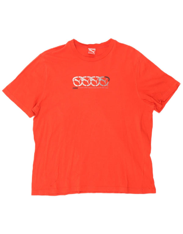 Puma Herre Grafisk T-Shirt Top 2XL Orange