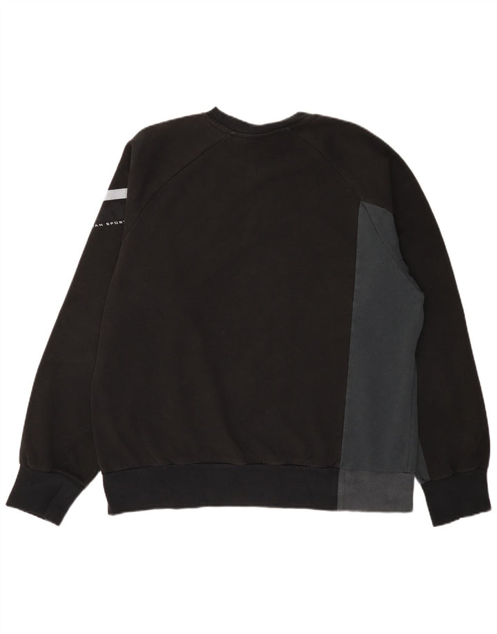 Lotto Herre Grafisk Sweatshirt Jumper Stor Sort Colourblock Bomuld