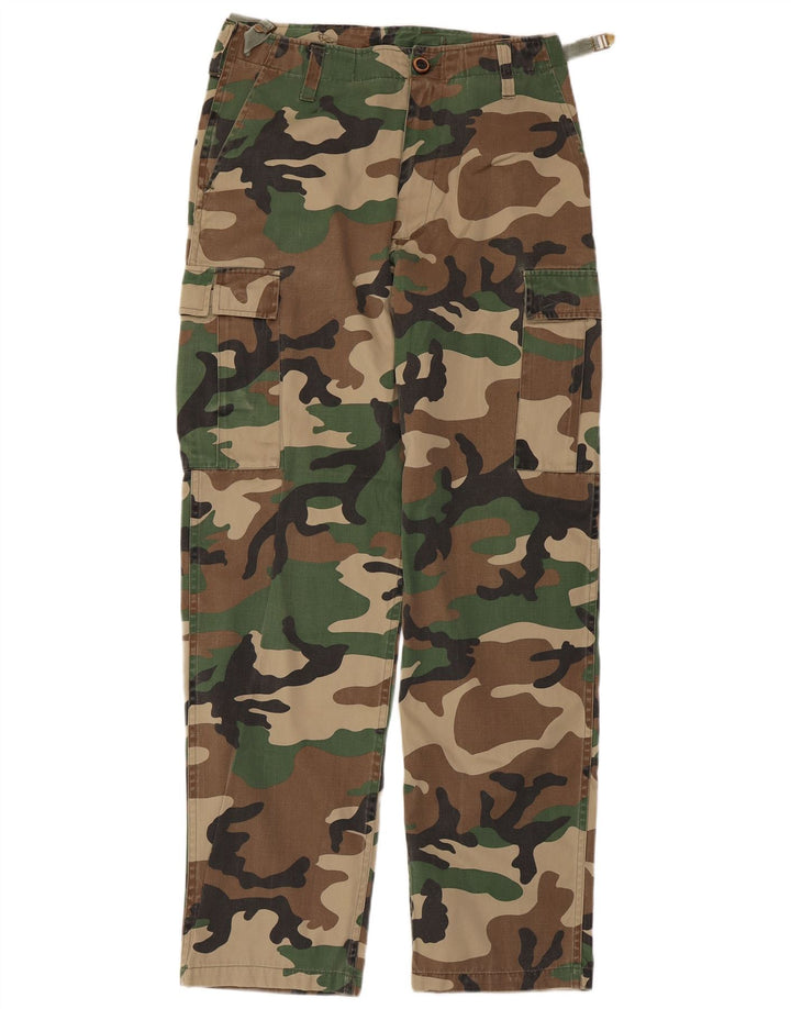 VINTAGE Herre Cargo Bukser Medium W32 L31 Khaki Camouflage Polyester