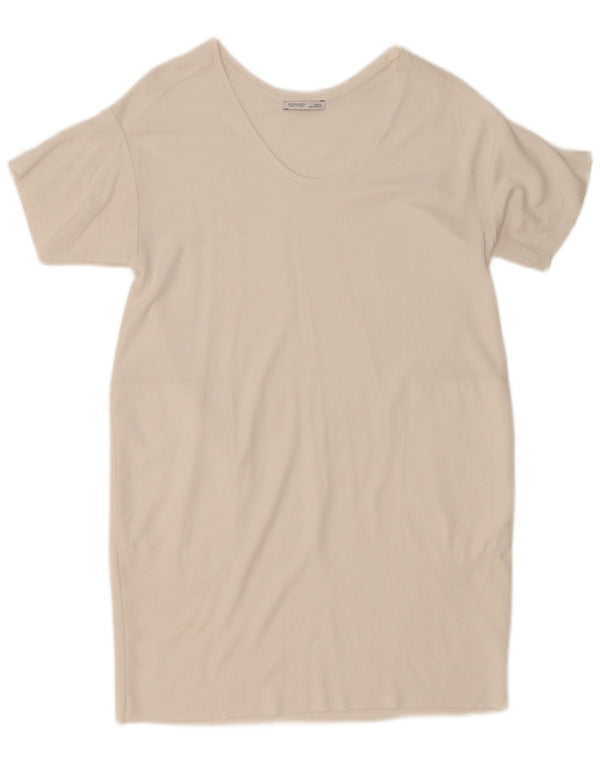 Zara Dame Oversized T-Shirt Dress UK 10 Small White