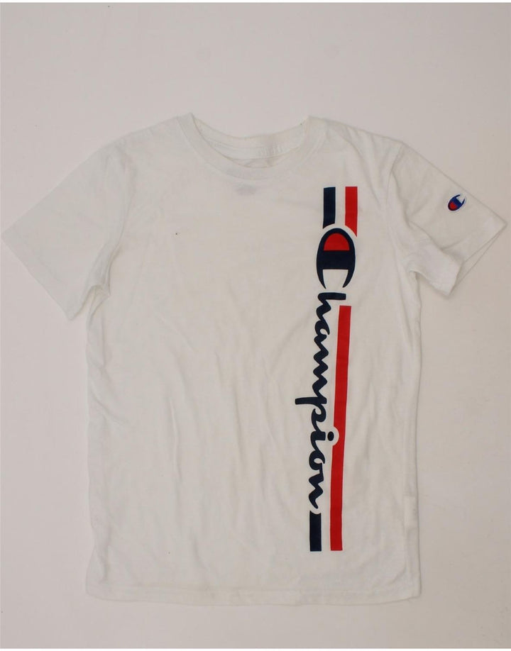 CHAMPION Boys Graphic T-Shirt Top 7-8 Years Small White Cotton Vintage Champion and Second-Hand Champion from Messina Hembry 