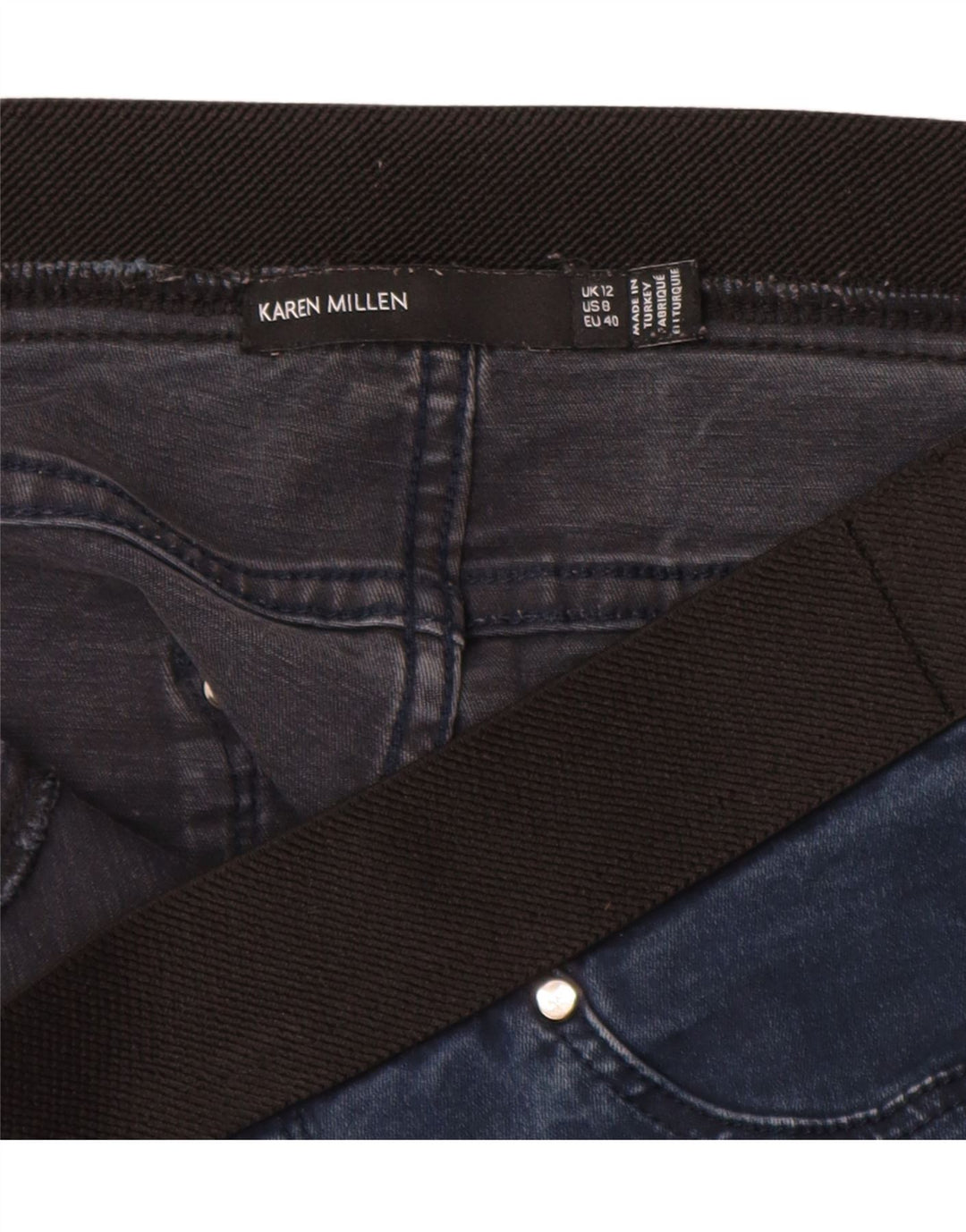 KAREN MILLEN Dame Jegging Jeans UK 12 Medium W28 L28 Marineblå Bomuld