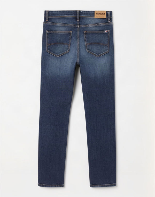 Hilfiger Denim Boys Acid Wash Slim Jeans 13-14 år W30 L32 Blue Cotton