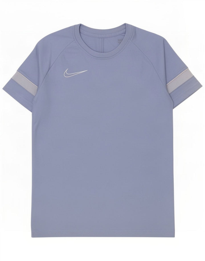 Nike Boys Dri Fit T-shirt Top 10-11 år Medium Blue Colourblock Polyester