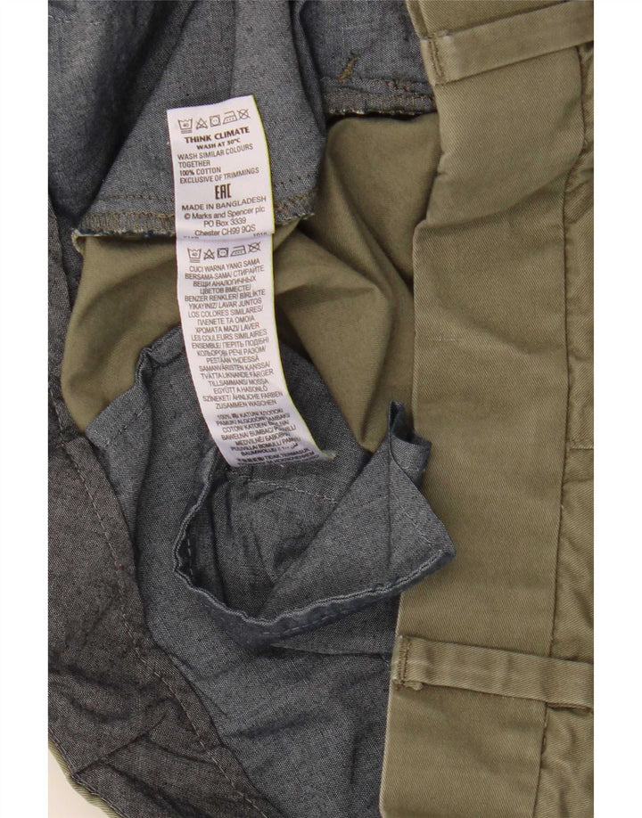 Marks & Spencer Herre Chino Shorts W38 XL Grøn Bomuld