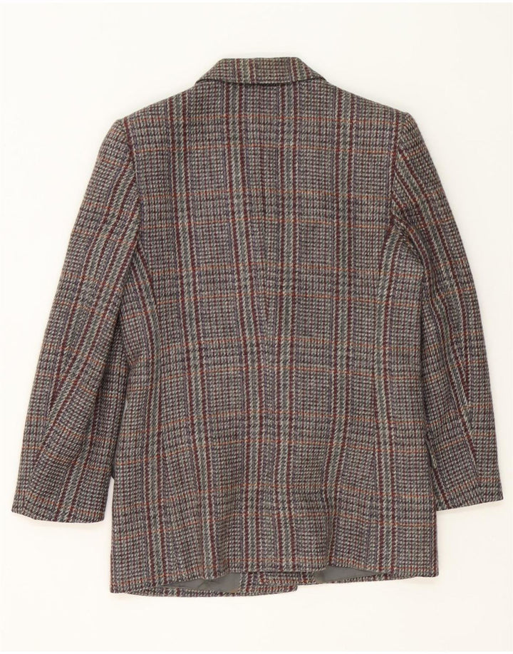 Vintage kvinders 1 knap 2 stykke nederdel sæt UK 12 medium grå plaid