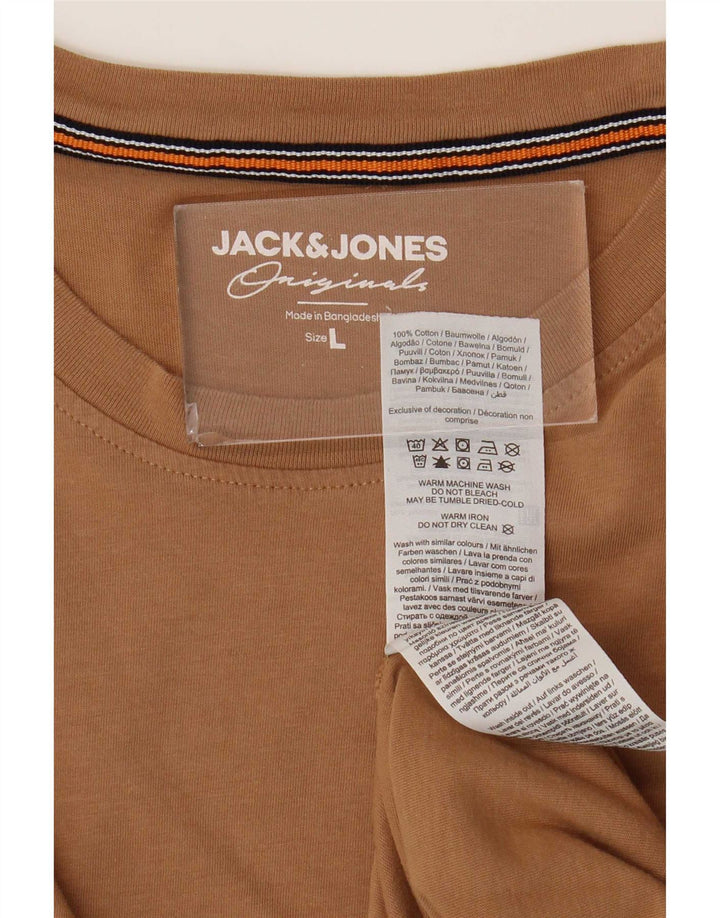 Jack & Jones Herre T-shirt Top Stor brun bomuld