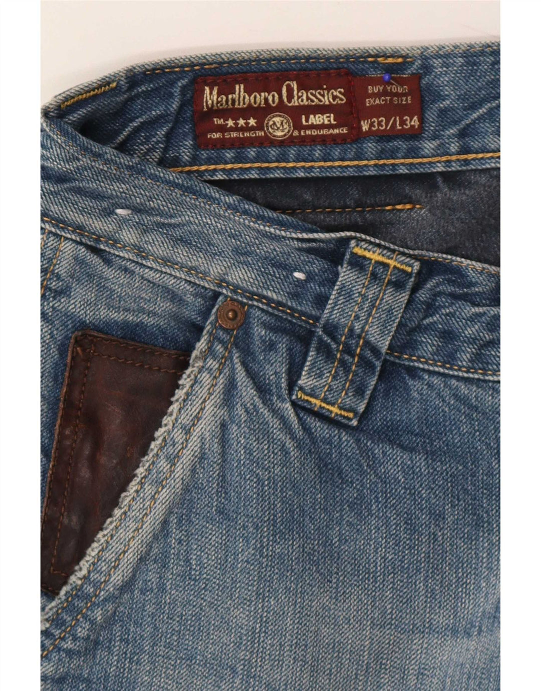 Marlboro Classics Straight Jeans til mænd W33 L27 Blå Bomuld