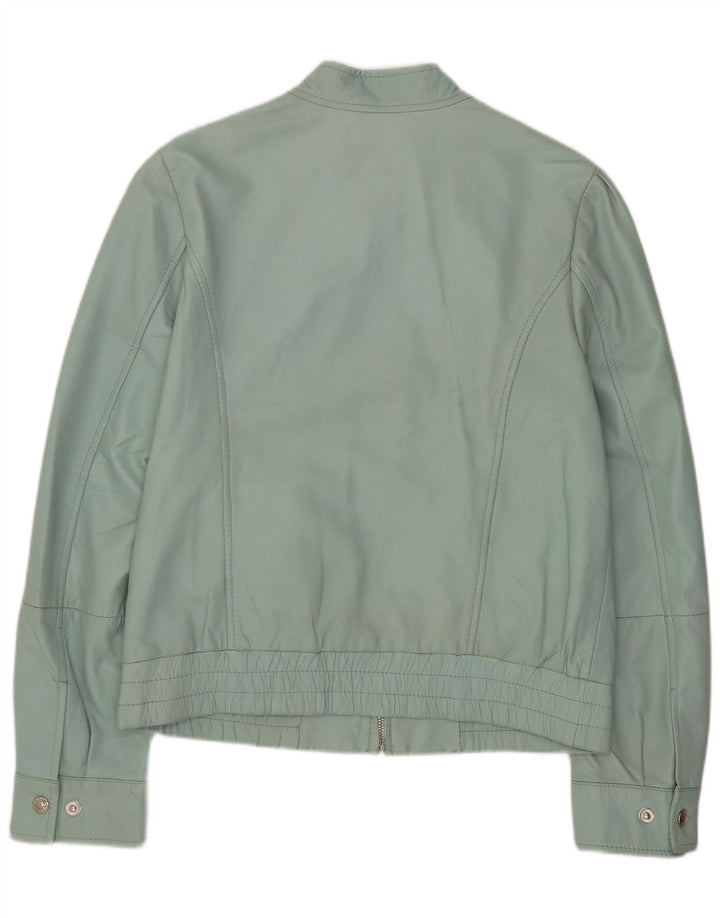 Conbipel Dame Læder Biker Jacket IT 44 Medium Grønt Læder