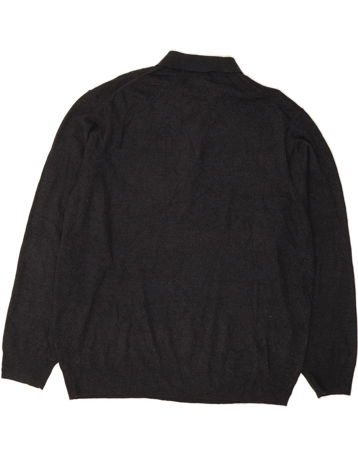 DOCKERS Mens Polo Neck Jumper Sweater 2XL Grey Argyle/Diamond Acrylic Vintage Dockers and Second-Hand Dockers from Messina Hembry 