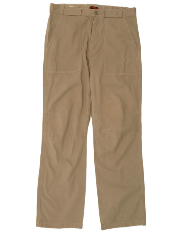 Playlife Herre Lige Chino Bukser Large W36 L33 Beige Bomuld