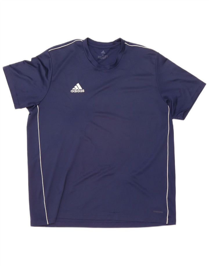 Adidas Herre Aeroready T-Shirt Top XL Navy Blue Polyester