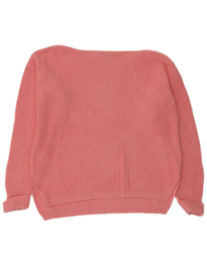Marks & Spencer Dame Oversized Boat Neck Jumper Sweater UK 10 Small Pink