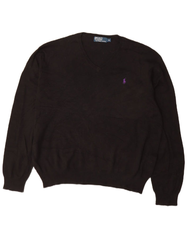 Polo Ralph Lauren Herre V-hals sweater XL sort bomuld