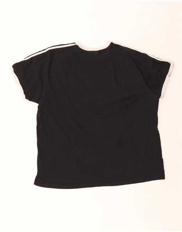 Adidas Herre T-Shirt Top 3XL Sort Colourblock Bomuld