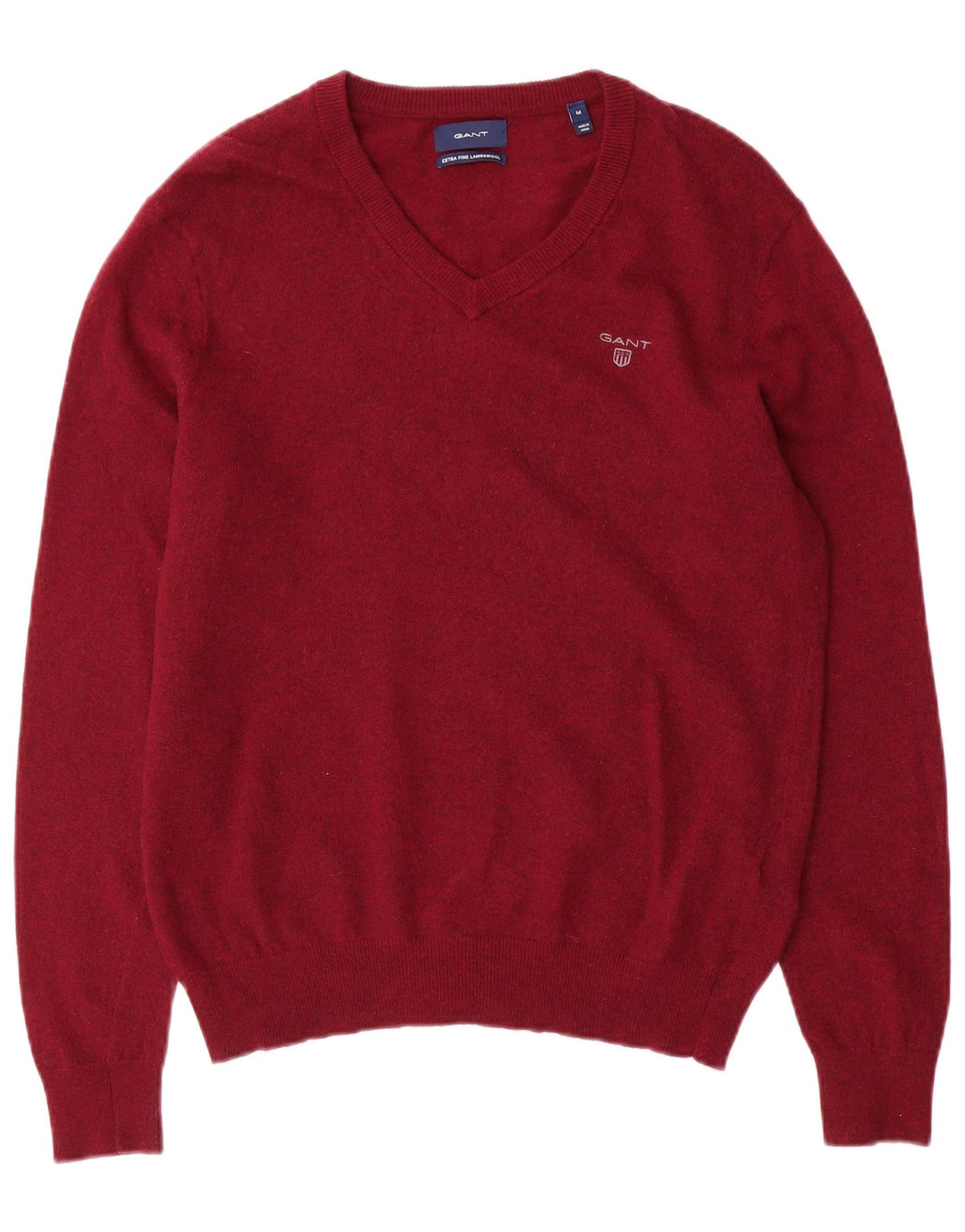 Gant Herre V-hals sweater Medium Bourgogne lammeuld