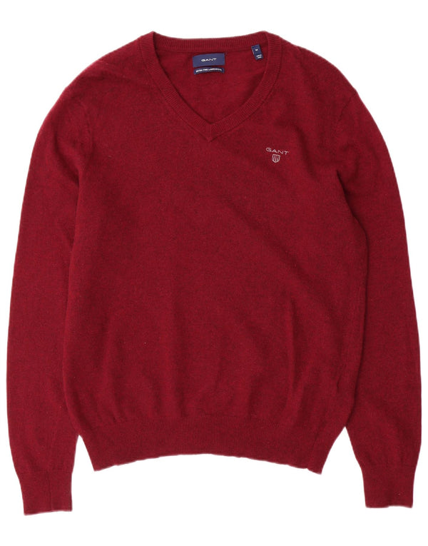 Gant Herre V-hals sweater Medium Bourgogne lammeuld