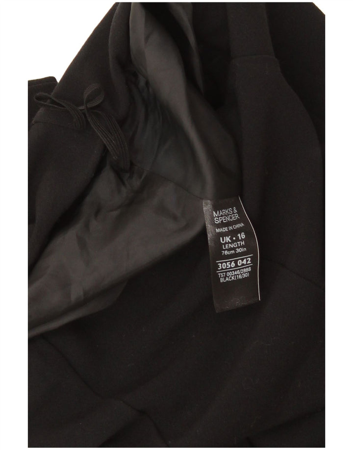 MARKS & SPENCER A-line nederdel til kvinder UK 16 Large W38 Black Geometric