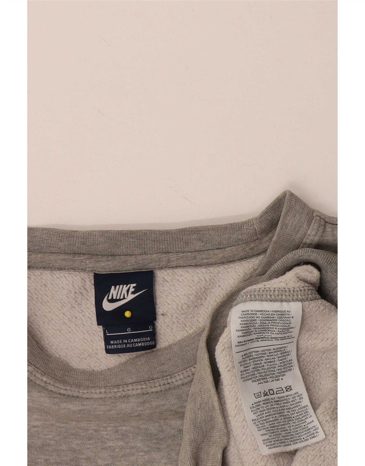 Nike Sweatshirt-trøje til mænd, stor grå flækket bomuld