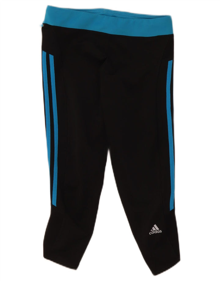 Adidas Womens Climalite Capri Leggings UK 10 Small Black Polyester