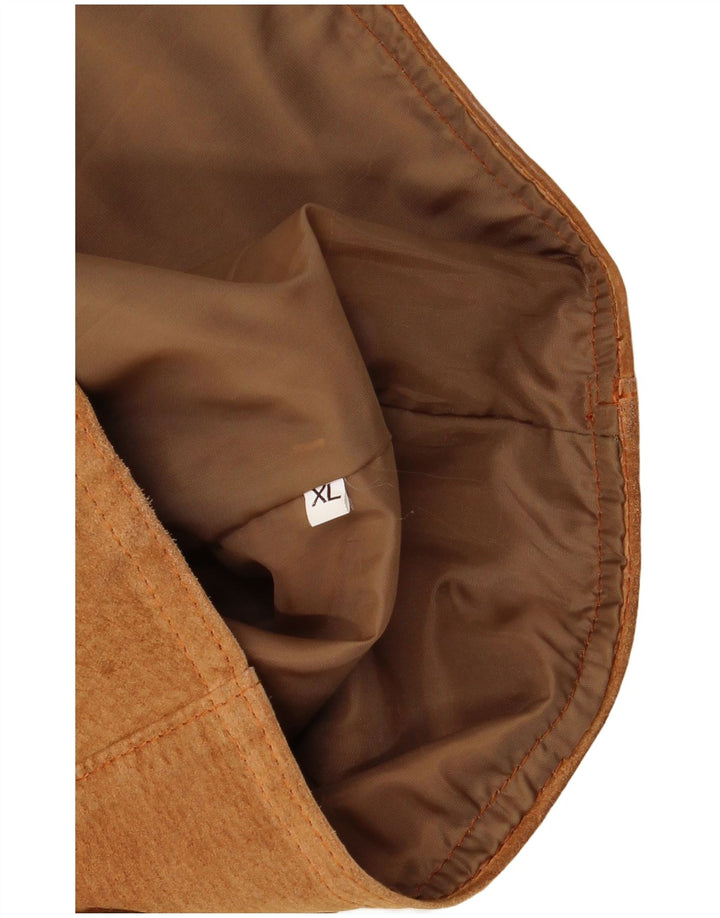 VINTAGE Dame Ruskind Gilet UK 18 XL Brun