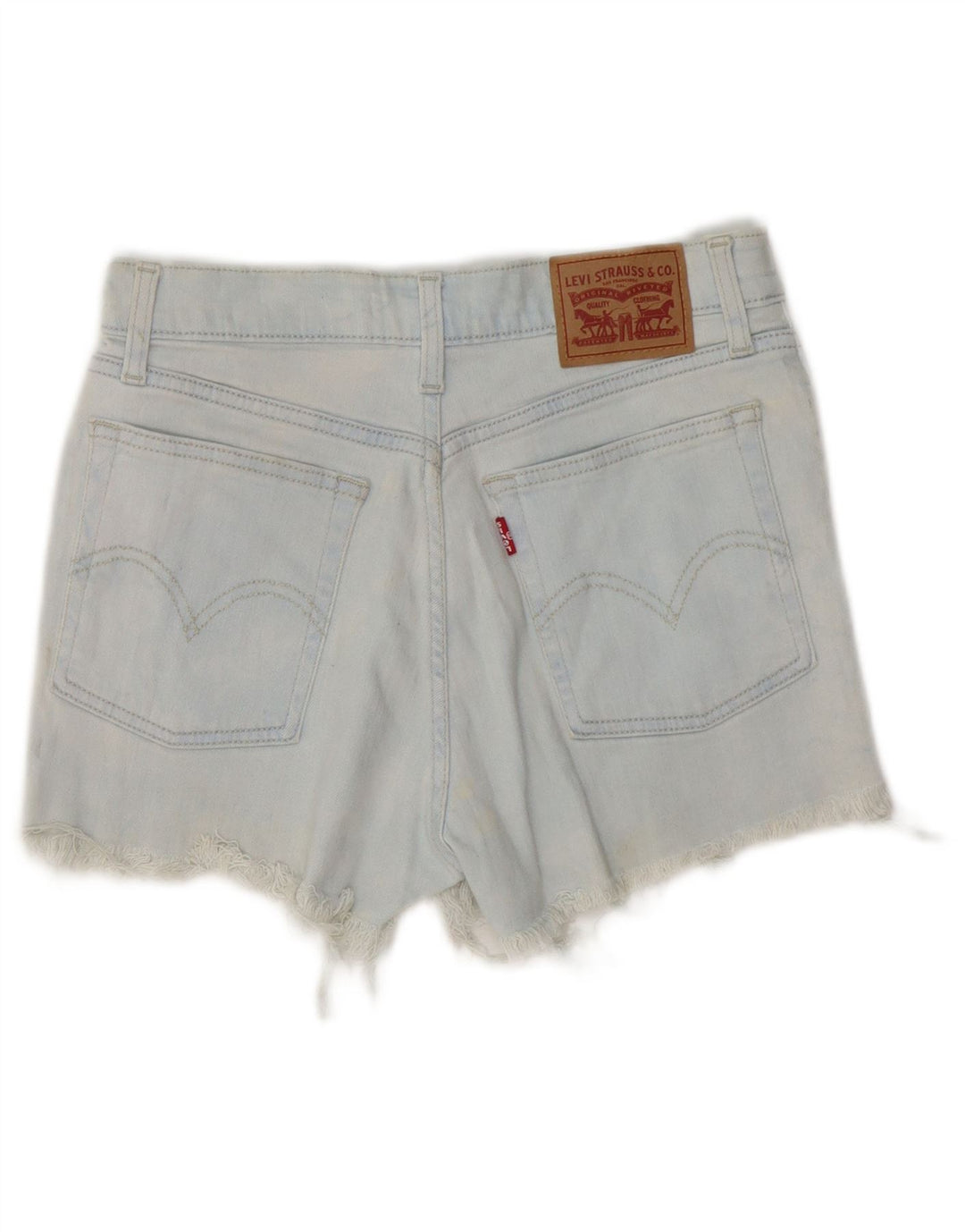 Levi's højtaljede denimshorts til kvinder W27 Små blå bomuld