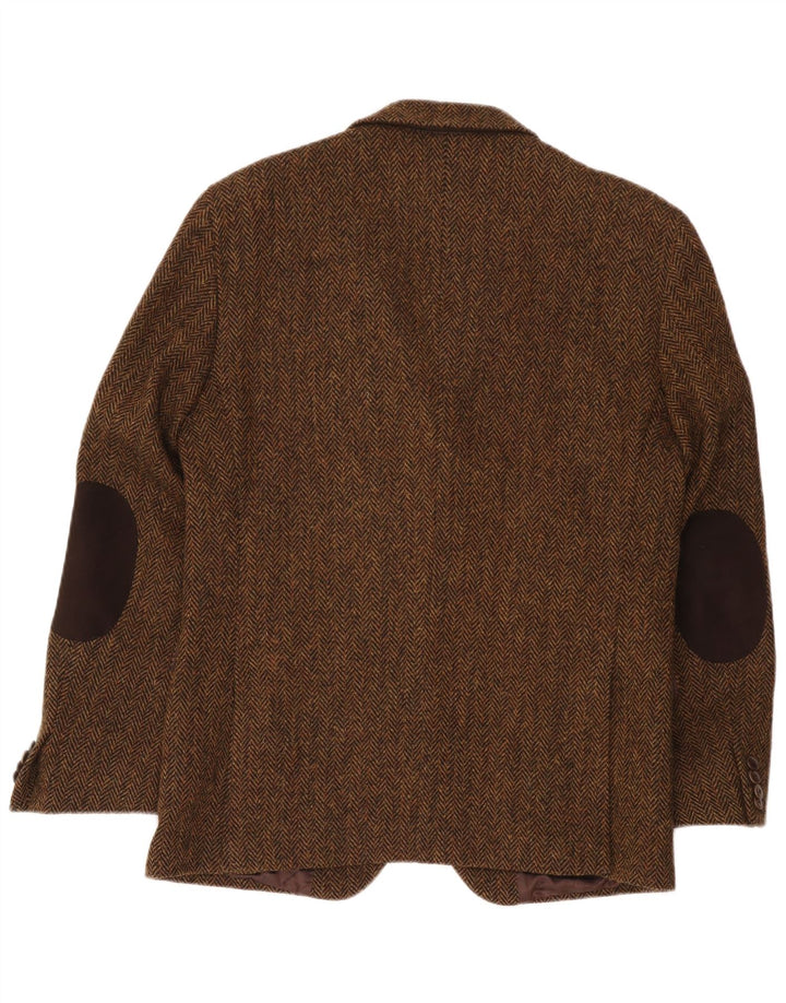 Harris Tweed Herre 2-knaps blazerjakke IT 50 Stor brun sildeben