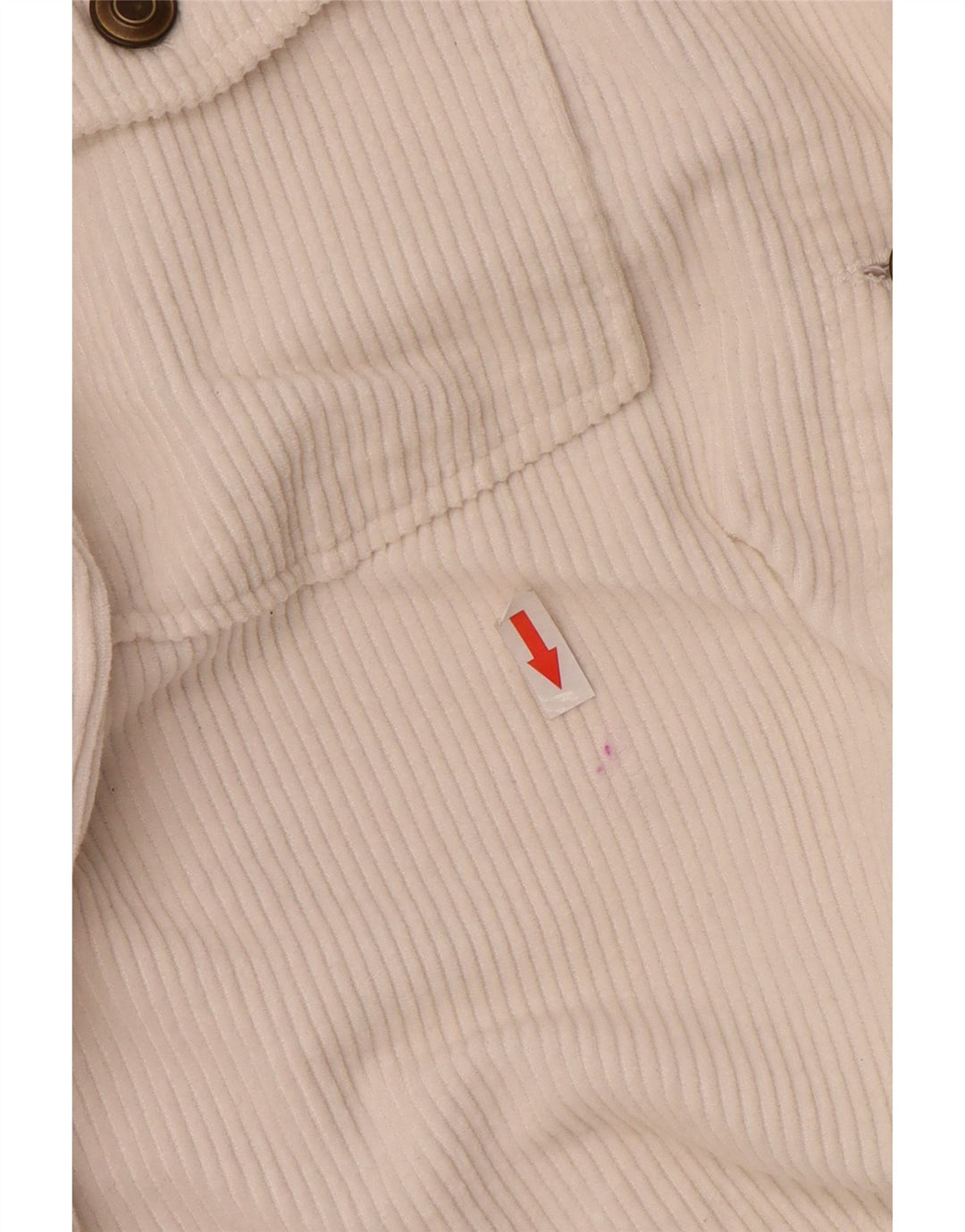 Zara Dame Oversized Corduroy Jacket UK 10 Small White Bomuld
