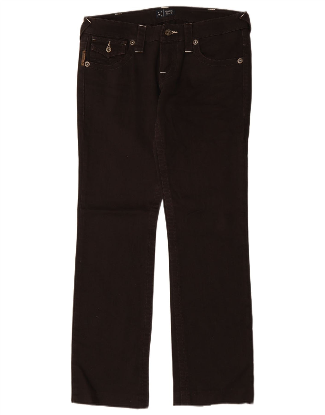 Armani Dame Straight Jeans W28 L30 Brun Bomuld