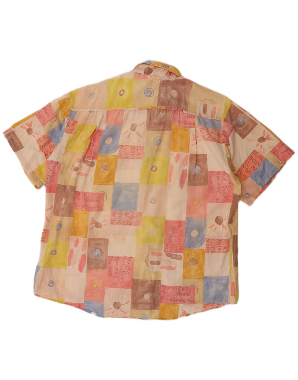 Vertigo kortærmet herreskjorte 2XL flerfarvet patchwork
