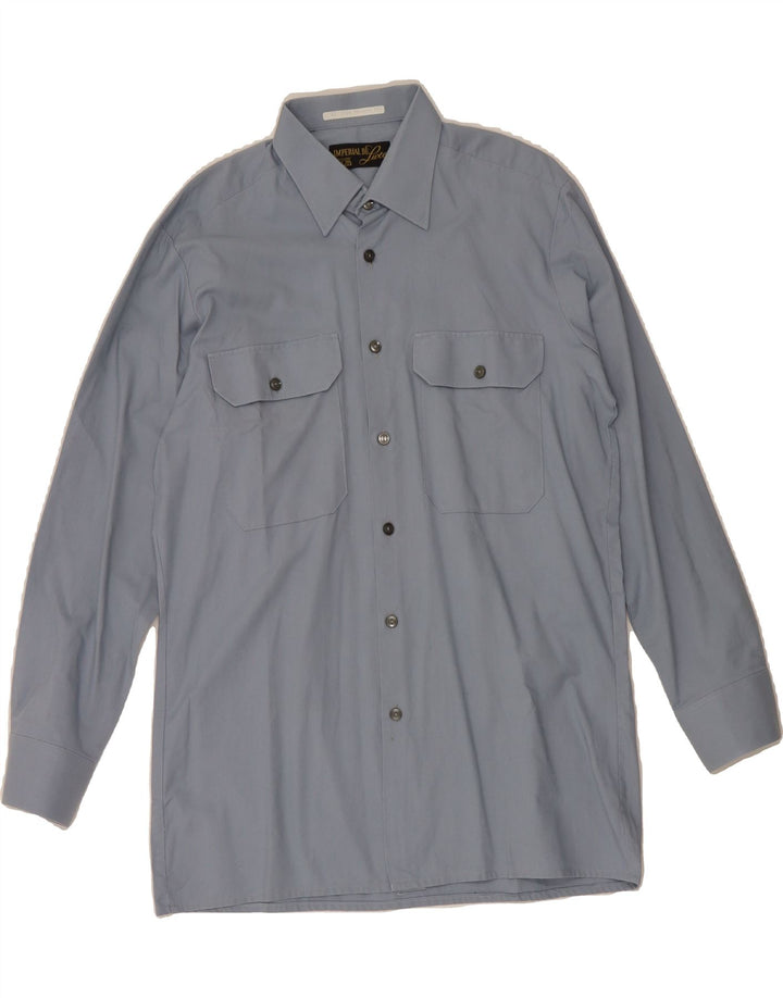 VINTAGE Mens Shirt Size 42 Large Blue Cotton Vintage Vintage and Second-Hand Vintage from Messina Hembry 