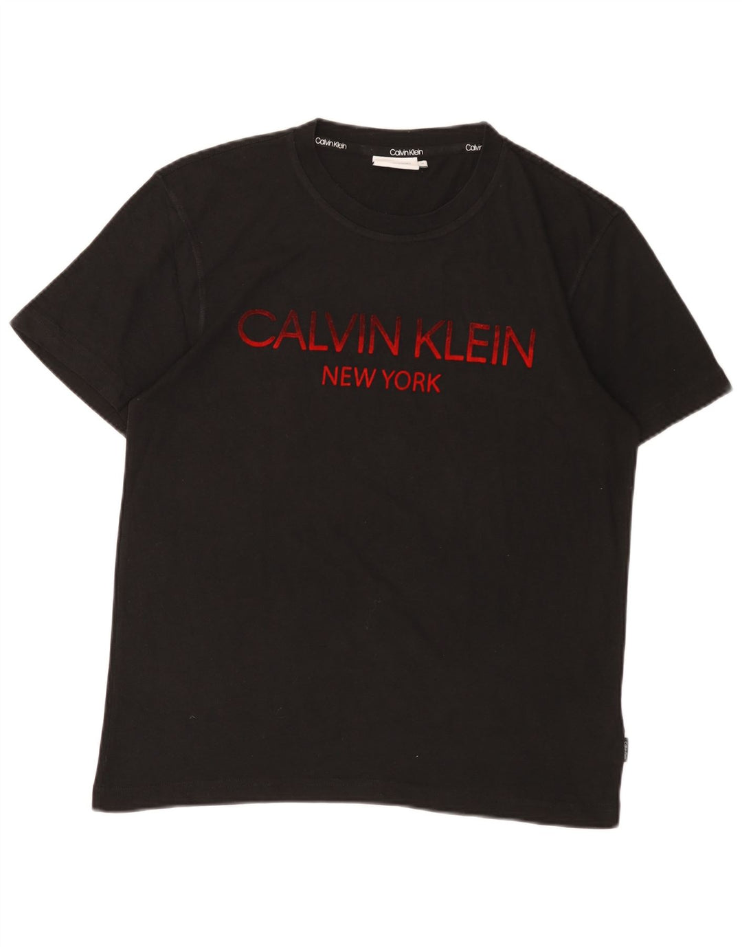 CALVIN KLEIN Herre grafisk T-shirt Top Medium Sort Bomuld
