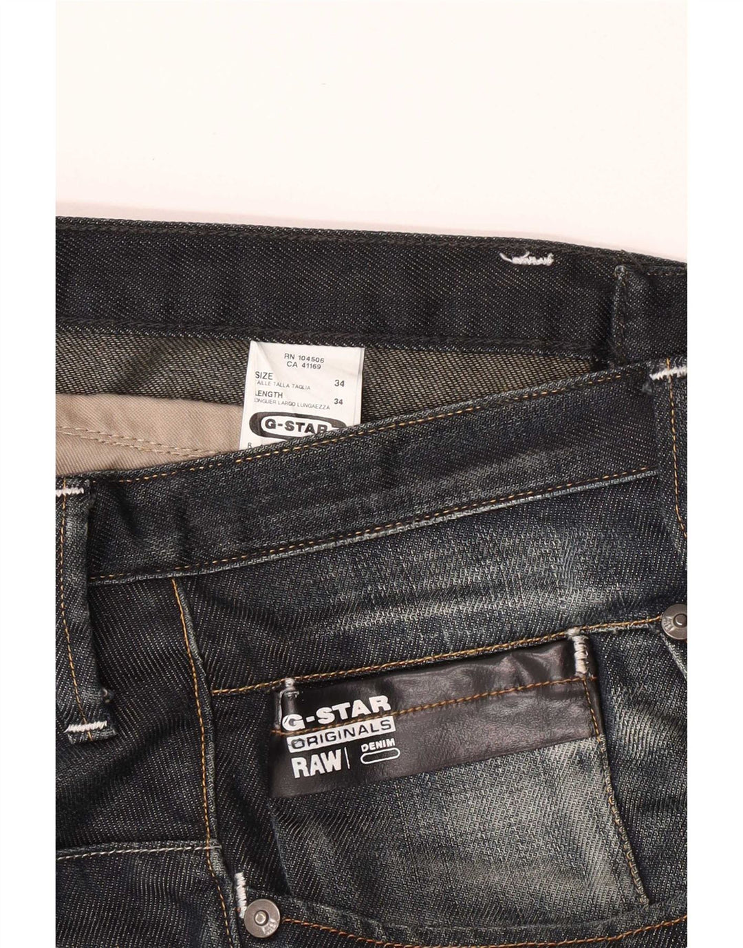 G-Star Straight Jeans til mænd W34 L34 Marineblå Bomuld