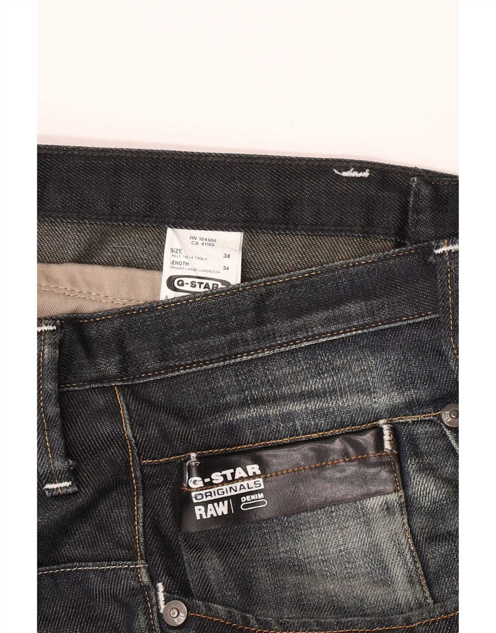 G-Star Straight Jeans til mænd W34 L34 Marineblå Bomuld