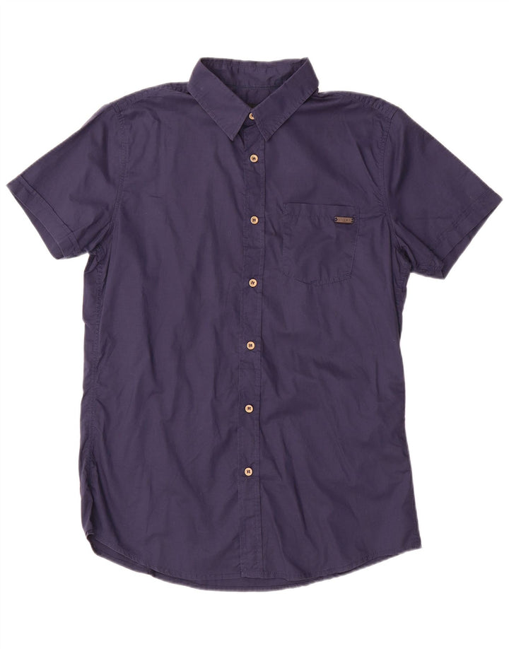 Sisley Herre kortærmet Slim Fit skjorte Medium Navy Blue