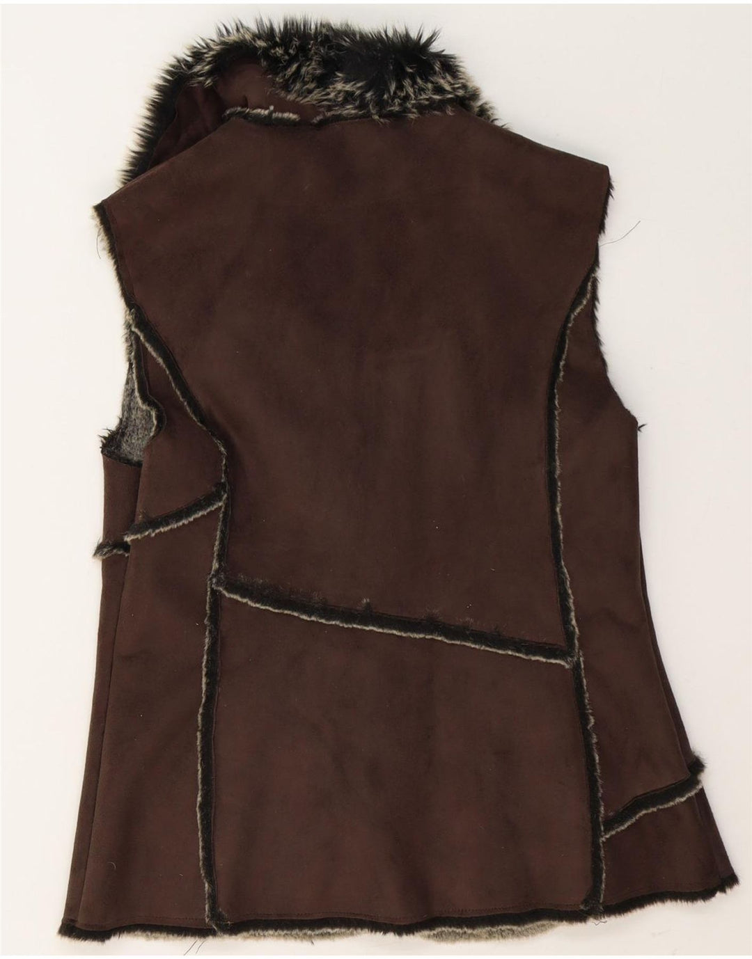 Debenhams Dame Sherpa Gilet UK 12 Medium Brun Polyester