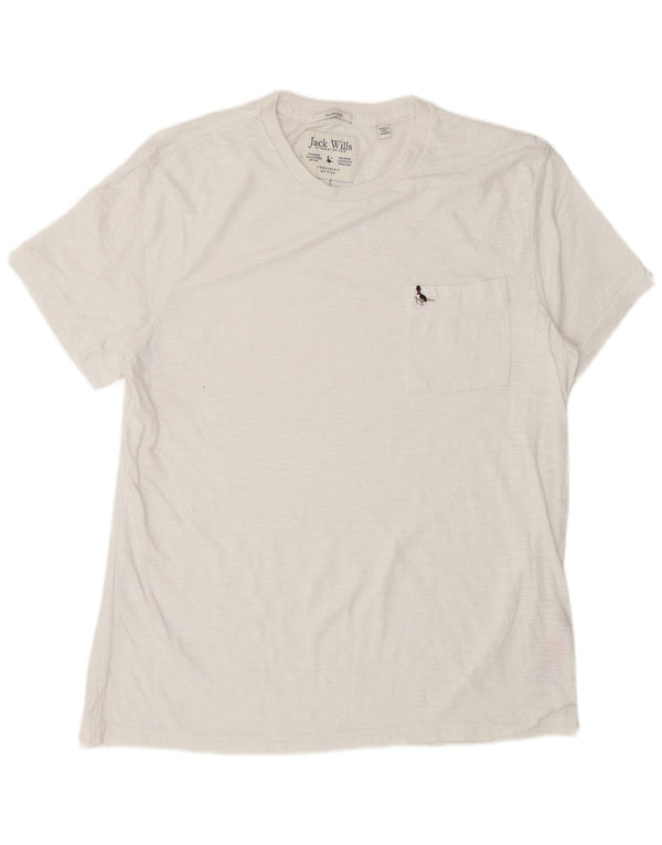 Jack Wills Herre Slim Fit T-Shirt Top 2XL Hvid Bomuld