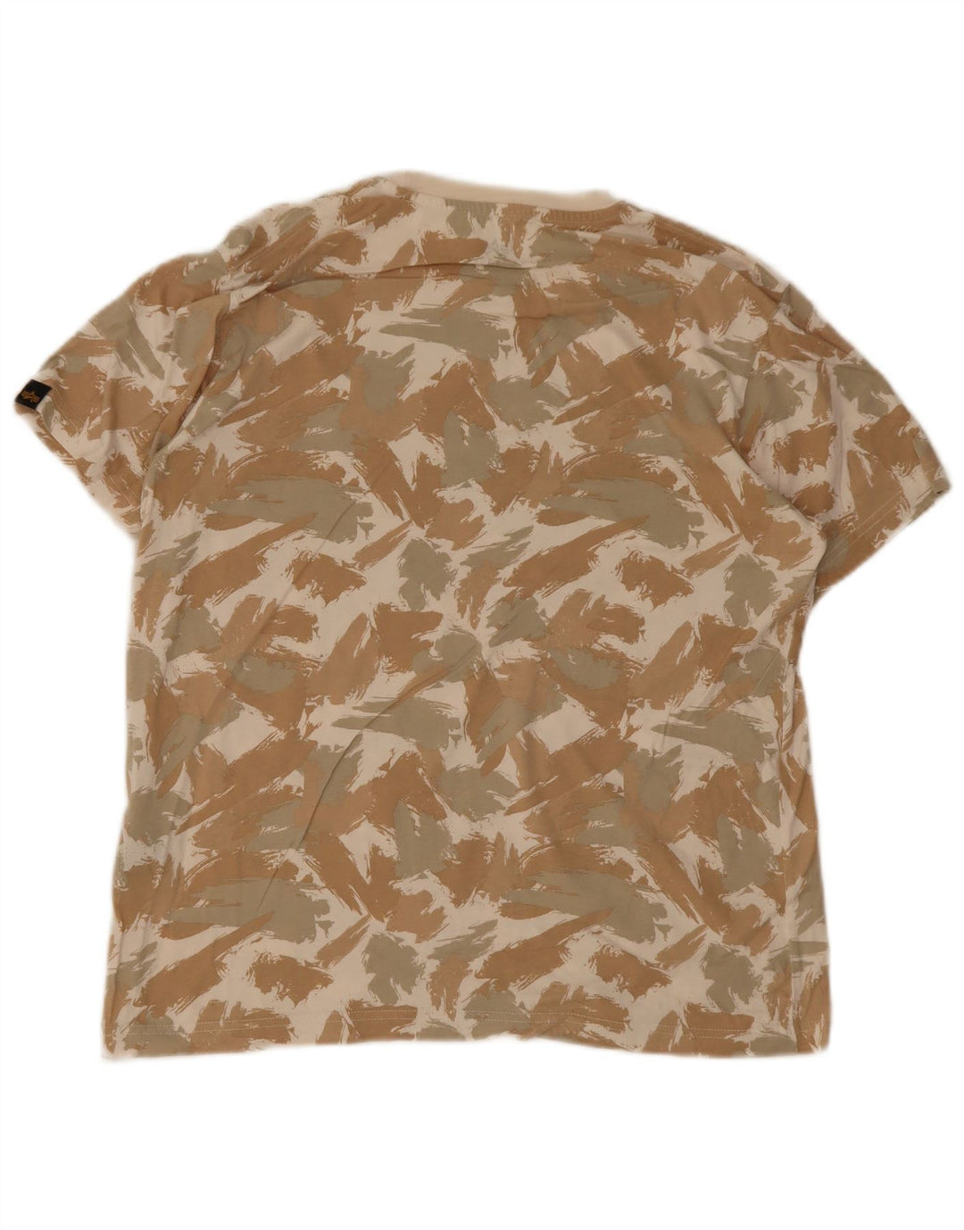Alpha Industries Herre grafisk T-shirt Top Medium Beige Geometrisk