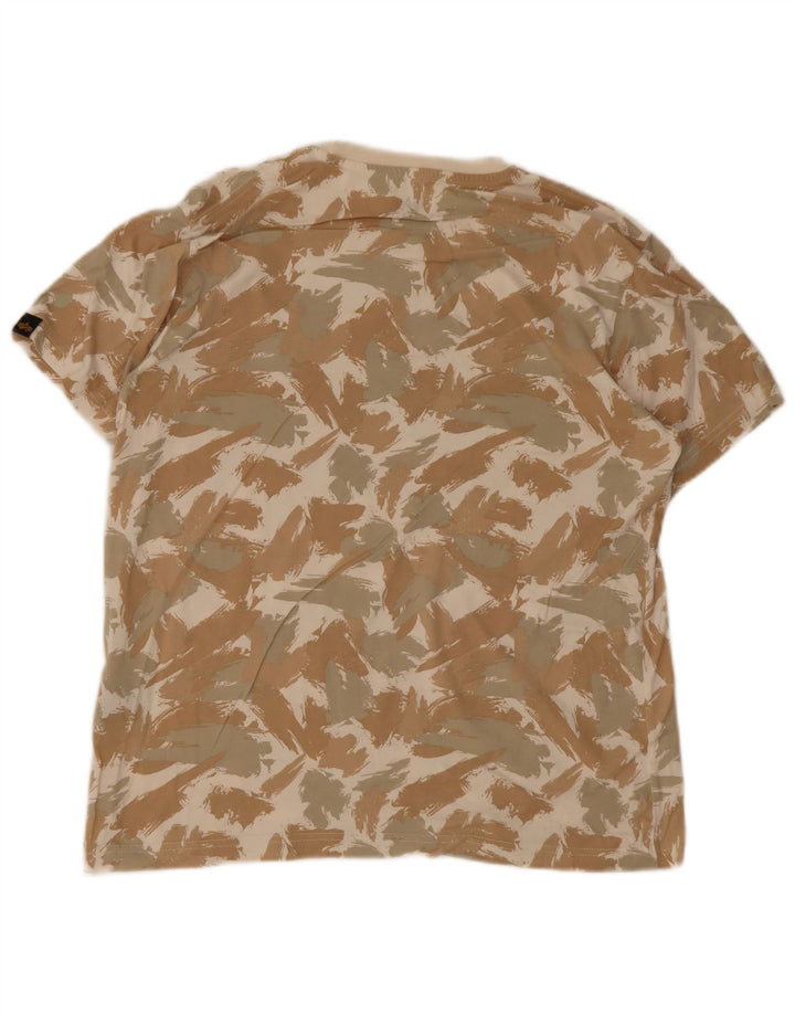 Alpha Industries Herre grafisk T-shirt Top Medium Beige Geometrisk