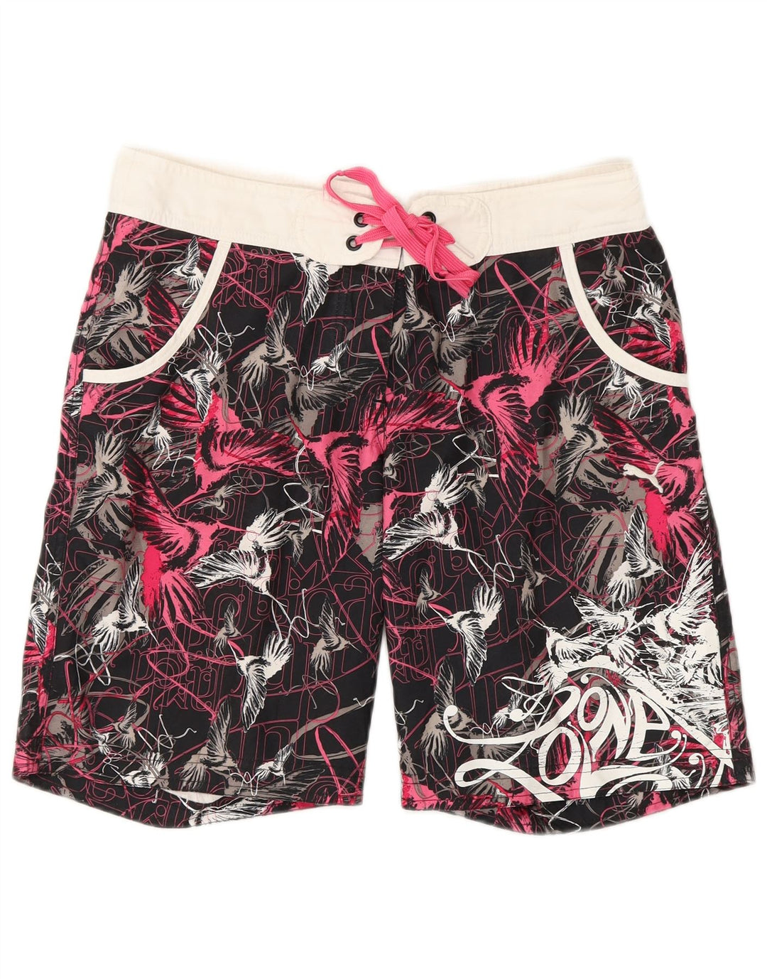 PUMA Badeshorts med abstrakt mønster til kvinder UK 8 Small Multicolored