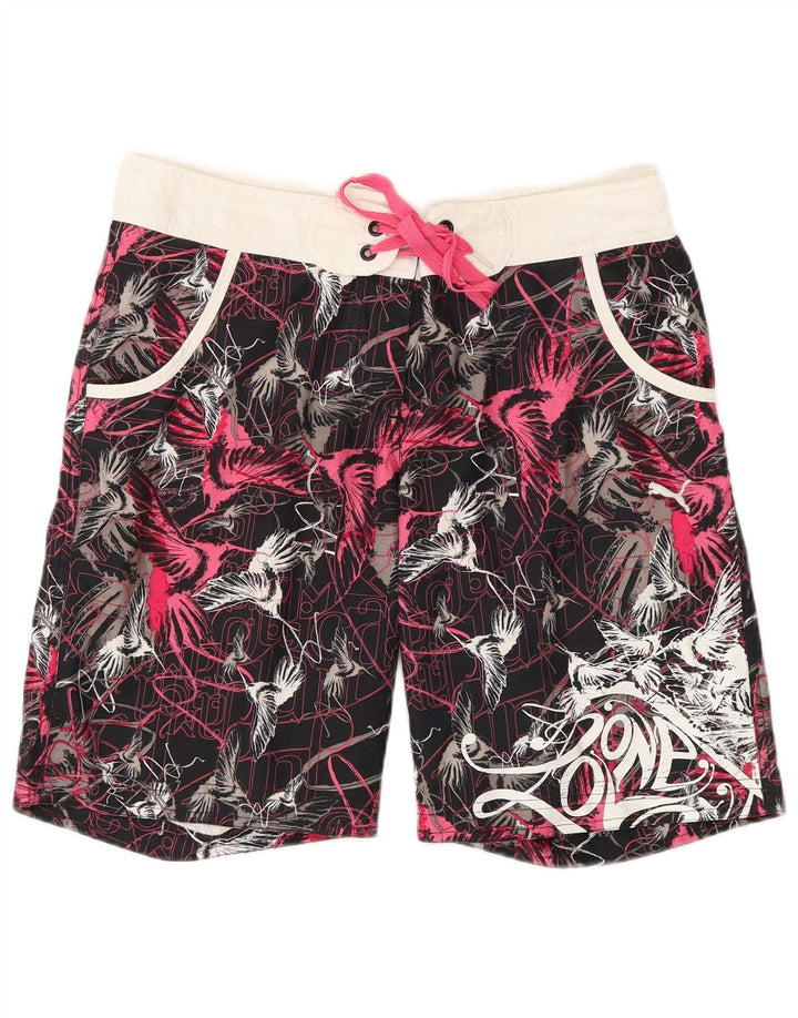 PUMA Badeshorts med abstrakt mønster til kvinder UK 8 Small Multicolored