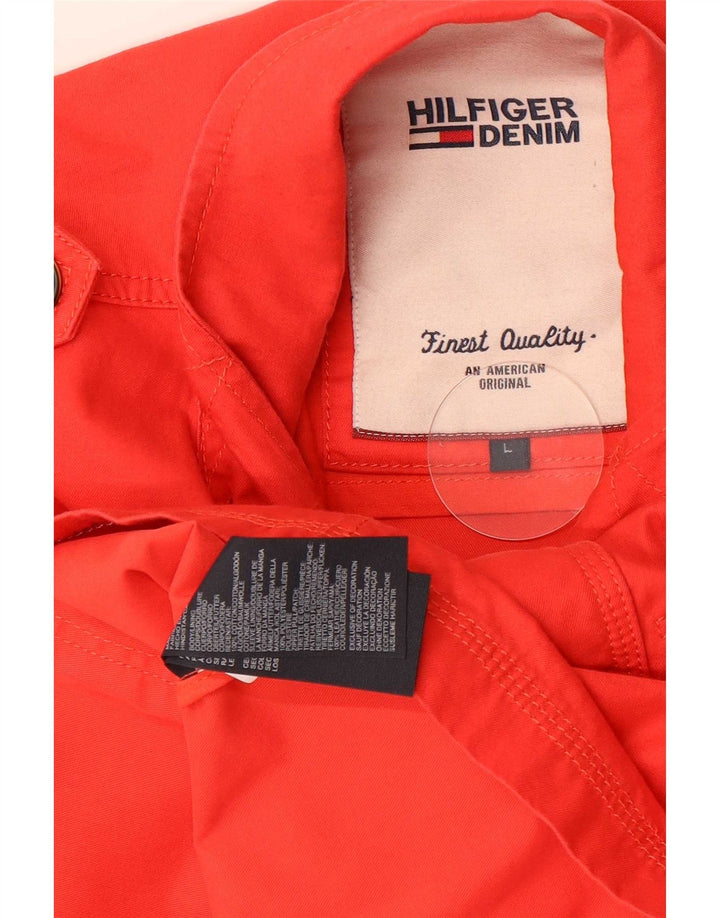 Tommy Hilfiger Herre Military Jacket UK 40 Stor Rød Bomuld