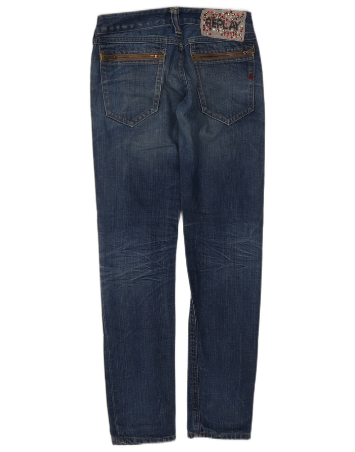 Replay Womens Straight Jeans W26 L30 Blue Cotton