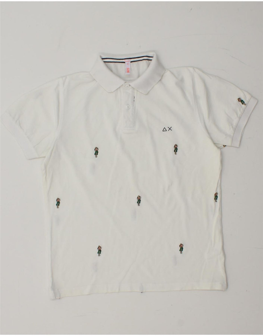 SUN68 Herre poloshirt Lille hvid plettet bomuld