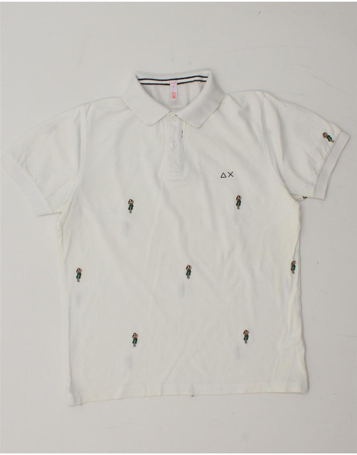 SUN68 Herre poloshirt Lille hvid plettet bomuld