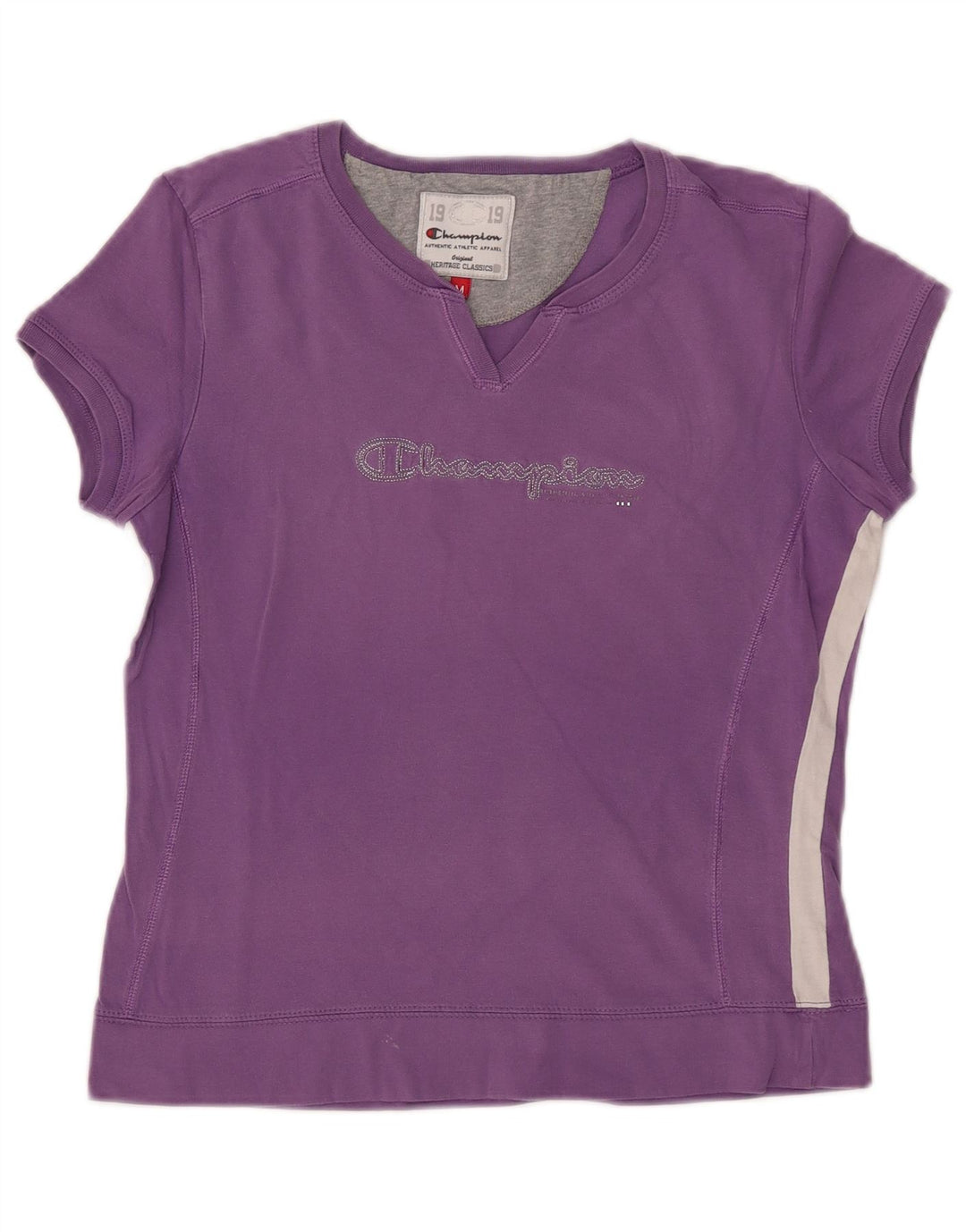 CHAMPION Womens Heritage Classics Grafisk T-Shirt Top UK 12 Medium Purple